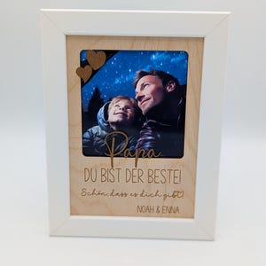 Personalisiertes Bilderrahmen-Geschenk zum Vatertag – Vatertagsgeschenk "Papa, Du bist der Beste" Geschenk zum Vatertag, Geburtstag,