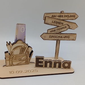 Money gift for school enrollment, back to school, personalized with name, gift idea for the start of school for the little school beginners, school cone,