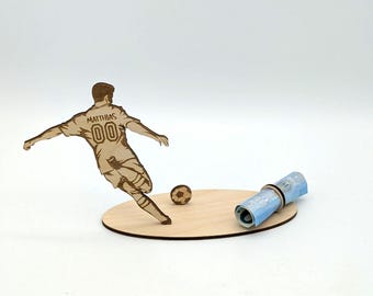 Idée cadeau en bois personnalisé pour les anniversaires, les fans de football, les anniversaires de mariage et les joueurs de football.