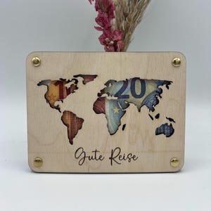 Geldgeschenk Wunscherfüller zum Geburtstag, Hochzeit, Reise aus Holz, Geschenk Geschenkidee von Herzen,Geburtstagsgeschenk Hochzeitsgeschenk