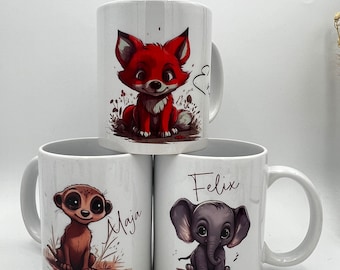 Keramik Tasse Kinder, Kinder, Becher personalisiert Kinder, Kindergeschenke, Geburtstaggeschenk, Einschulung Kindertasse personalisiert,