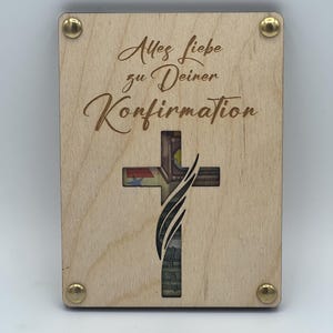 Geldgeschenk, Geschenkkarte aus Holz zur Konfirmation, Kommunion, Firmung, Jugendweihe oder Taufe – Personalisiert & Stilvoll