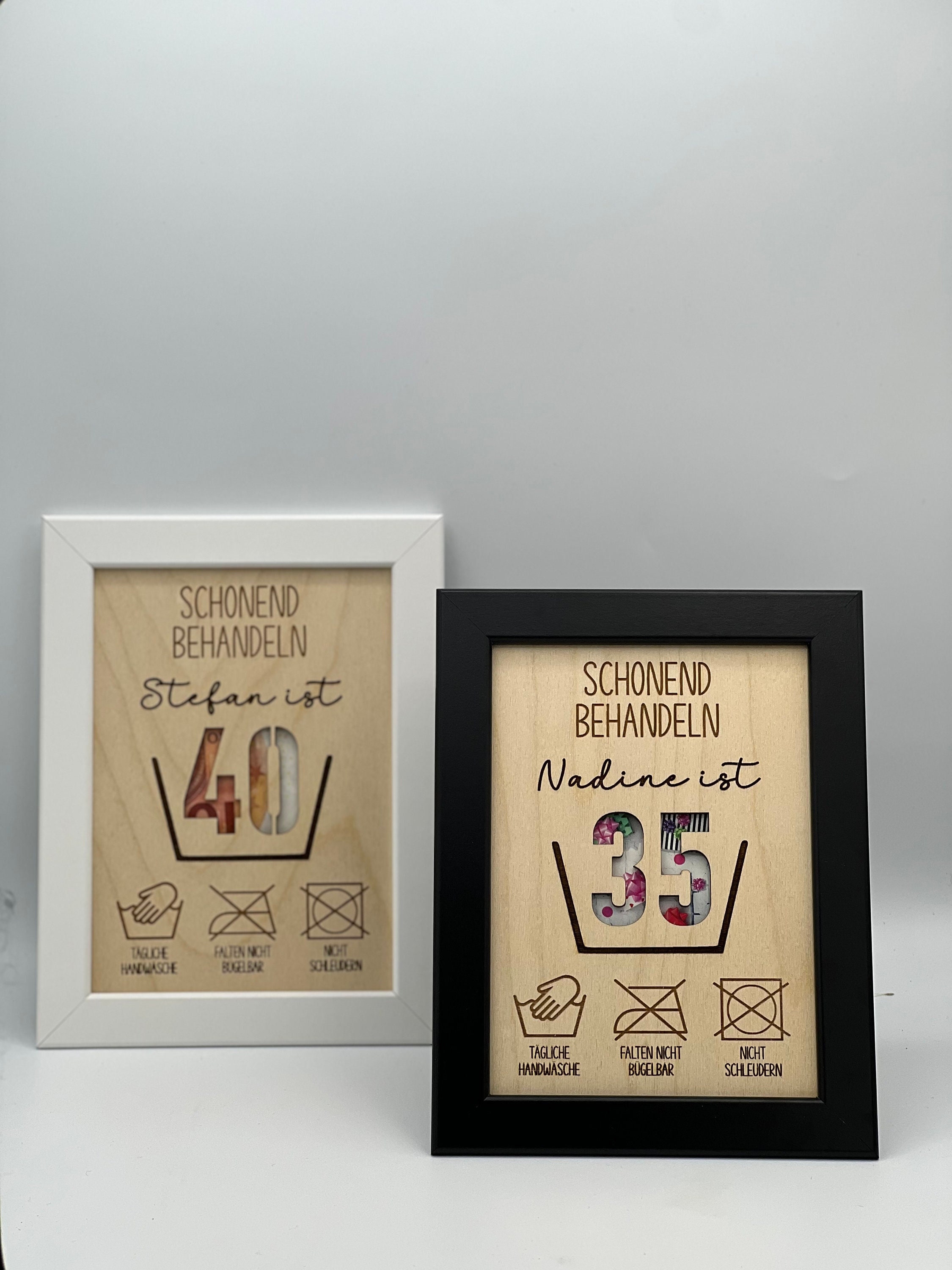 Schonend Behandeln Geldgeschenk, Geschenk zum 30. Geburtstag, Holzgeschenk , Geld Geschenkidee zum 40. Geburtstag, Geburtstagsgeschenk 50.