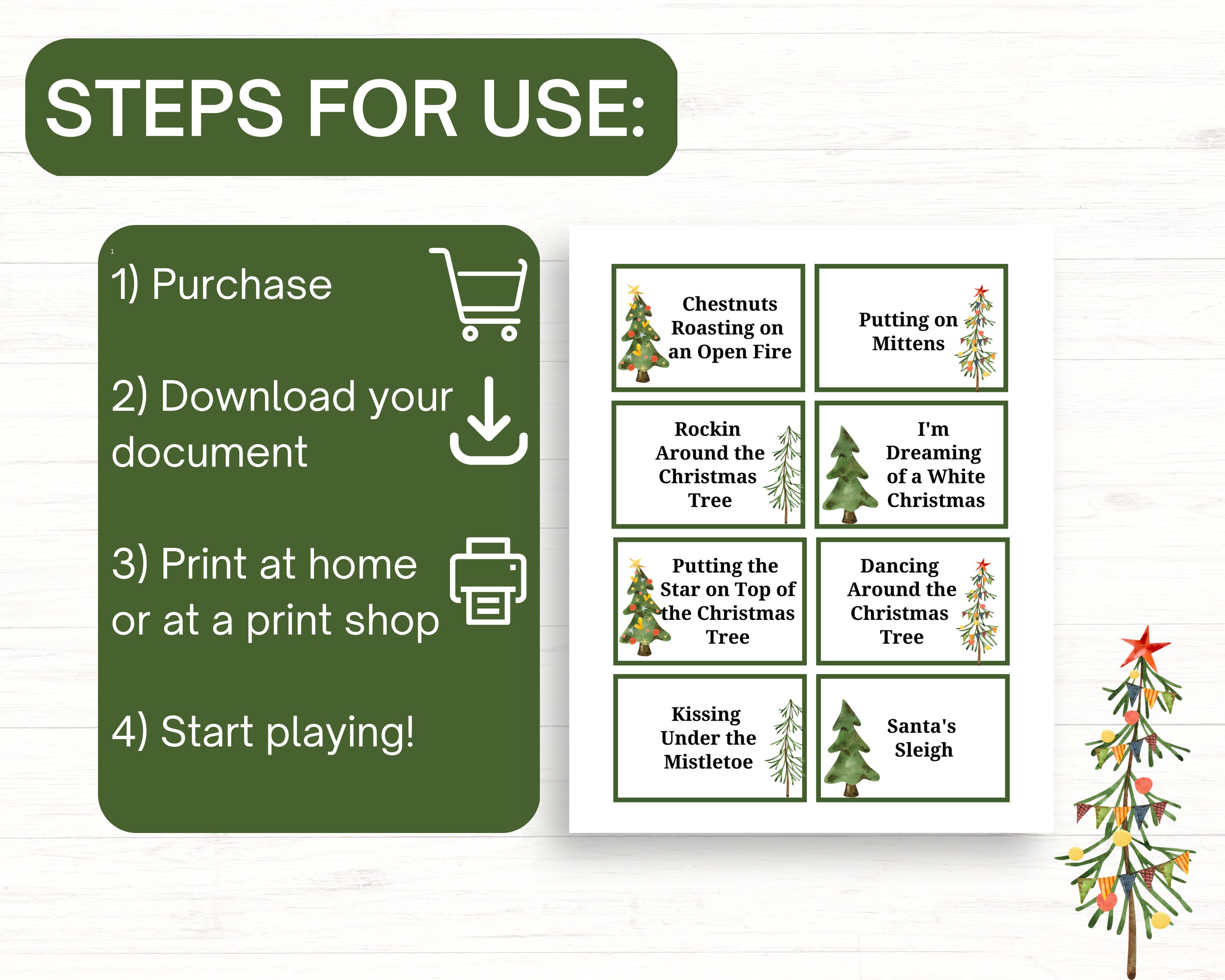 Christmas Charades & Pictionary Printable Game (PDF) - Etsy