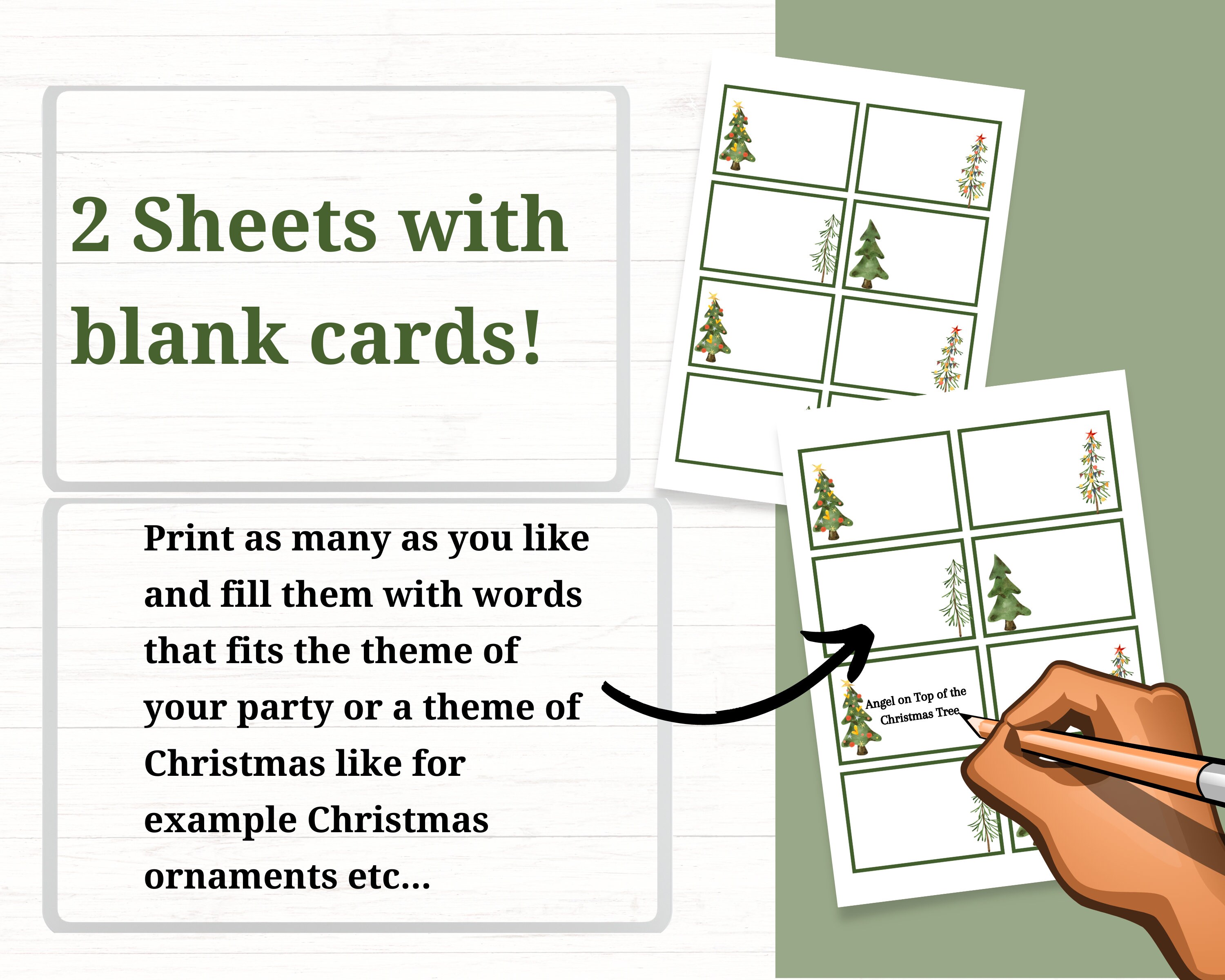 Christmas Charades & Pictionary Printable Game (PDF) - Etsy