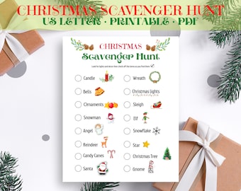 Christmas Scavenger Hunt Printable, Winter Holiday Game (Digital Download)