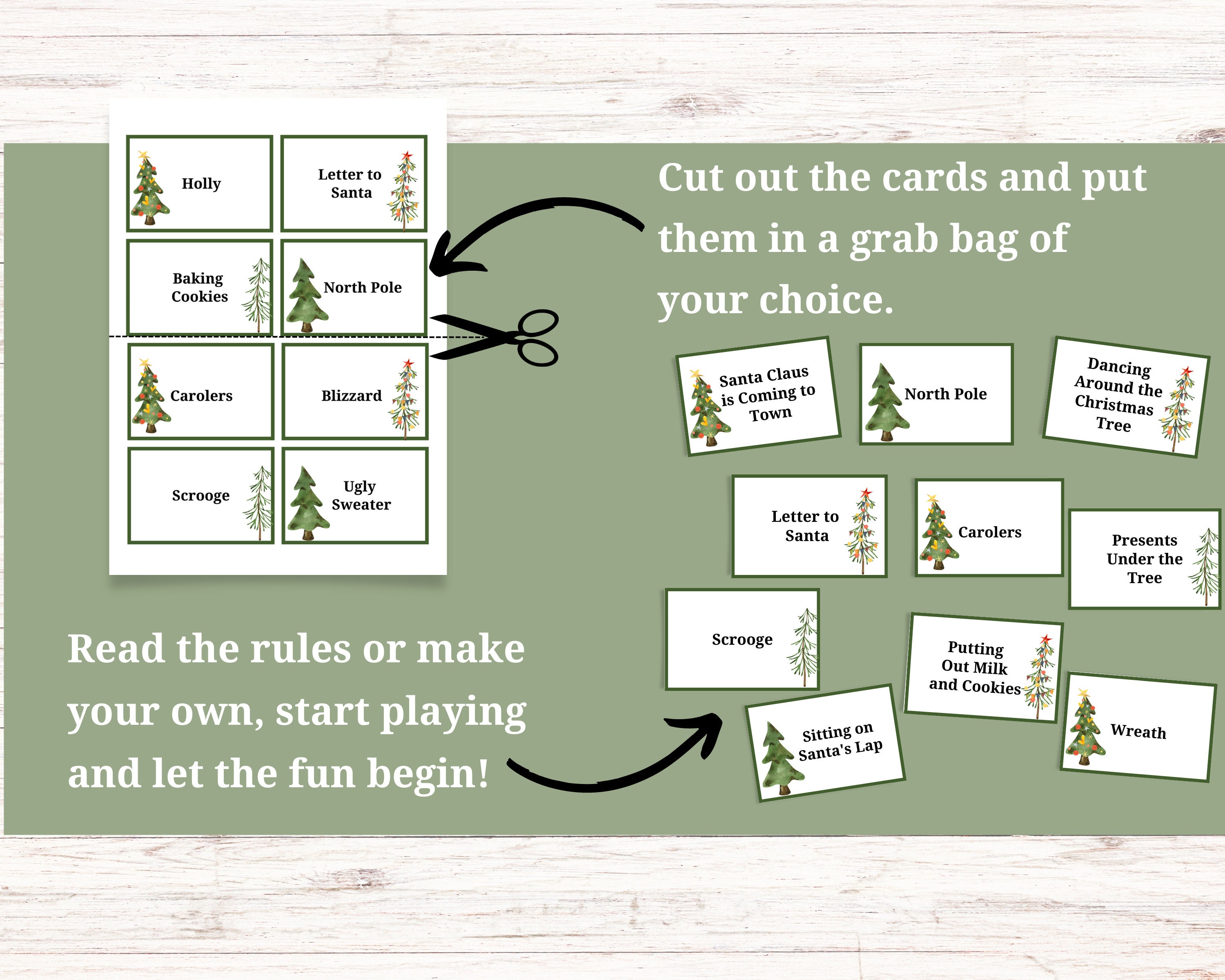 Christmas Charades & Pictionary Printable Game (PDF) - Etsy