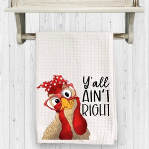 Cackleberry Home Farmhouse Kitchen Towels - Chickens and Egg Baskets Dish  Towels - Terry Country Kitchen Towel Set - Chicken Decor for Kitchen - Hand