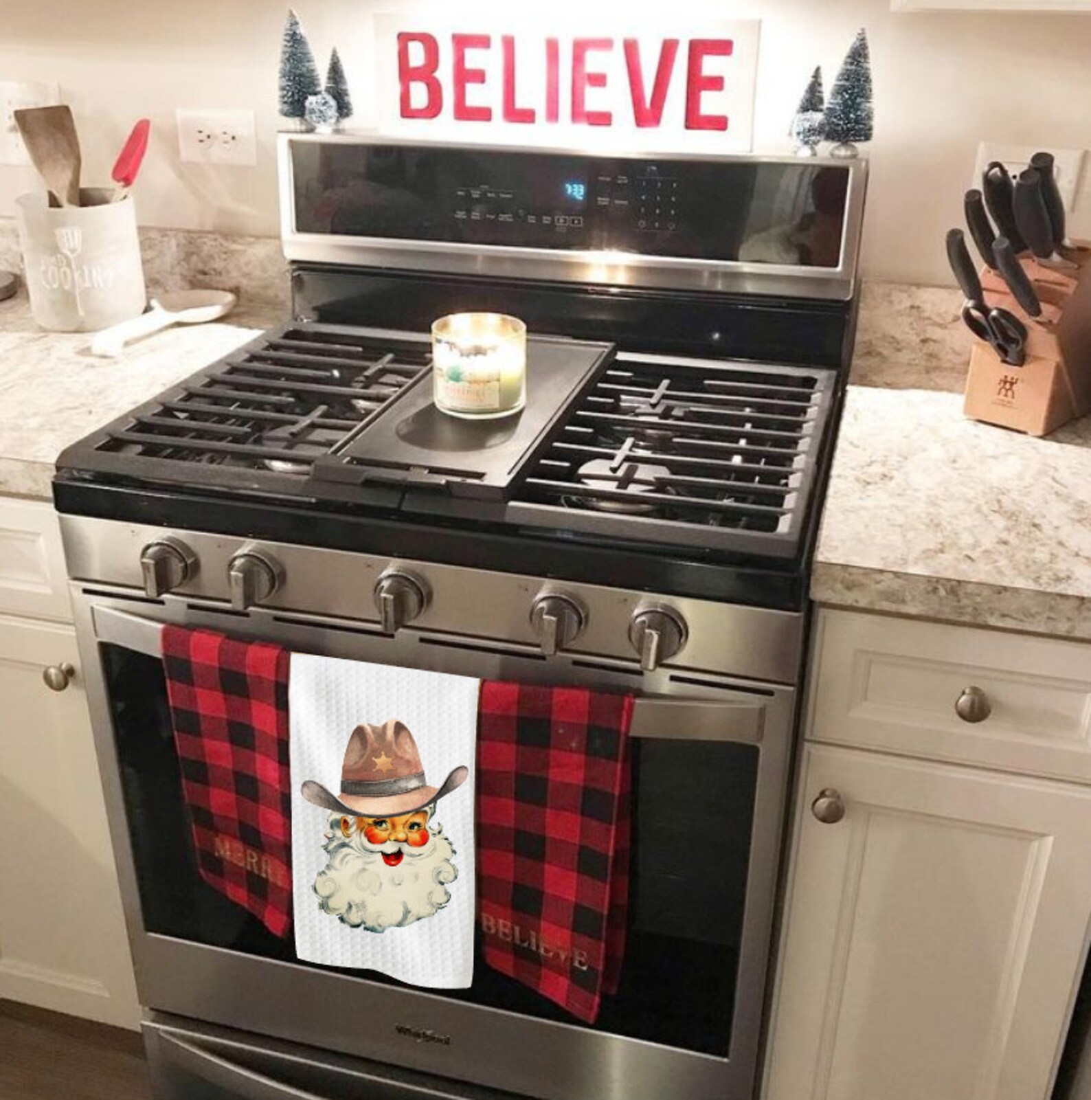 Santa Guest Towel & Tartan Caddy Set main image 1