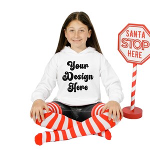 Kids Christmas Hoodie Mockup, Gildan 18500B Youth Hoodie Mockup, Child Mockup Youth Model Mockup Sweatshirt Kids, Back Of Hoodie Mockup