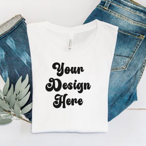 Bella Canvas 3001 Mockup - Bella Canvas White Shirt Mockup - Tshirt Mockup - White Tee Mockup - White T-shirt Mockup - Styled Shirt Mockup