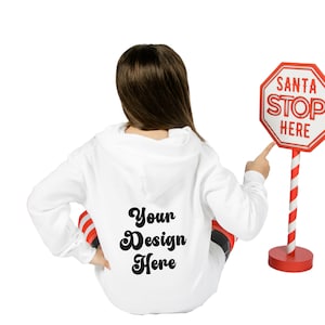 Kids Christmas Hoodie Mockup, Gildan 18500B Youth Hoodie Mockup, Child Mockup Youth Model Mockup Sweatshirt Kids, Back Of Hoodie Mockup