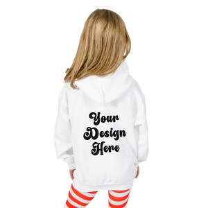 Kids Christmas Hoodie Mockup, Gildan 18500B Youth Hoodie Mockup, Child Mockup Youth Model Mockup Sweatshirt Kids, Back Of Hoodie Mockup
