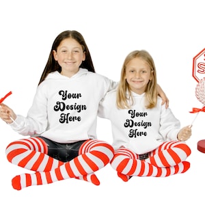Kids Christmas Hoodie Mockup, Gildan 18500B Youth Hoodie Mockup, Child Mockup Youth Model Mockup Sweatshirt Kids, Lifestyle Mockup 185B