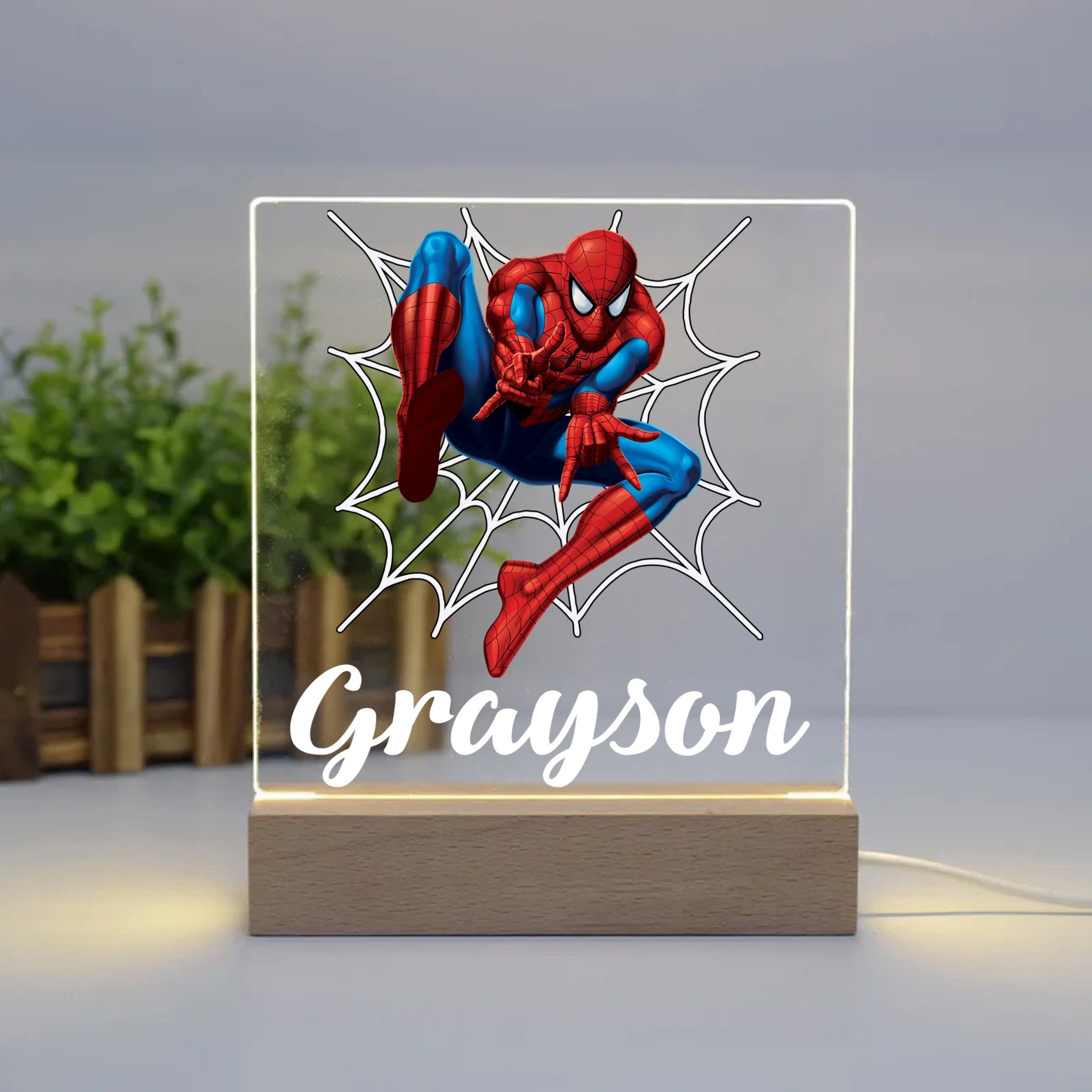 Spiderman lampe 3d led veilleuse Motifs découpés au laser Spider man 3d  lampe Fichiers vectoriels Super-héros éclairage nuit Cricut plans Marvel  led lampe -  France