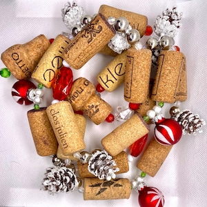Wine Cork Garland - Red and White