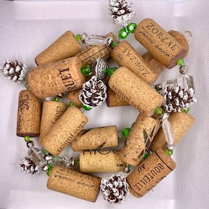 Wine Cork Garland - Evergreen Cones