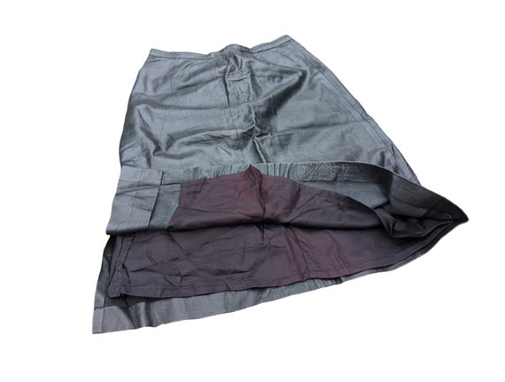 Minimalist Black Leather High Rise Midi Skirt // … - image 4