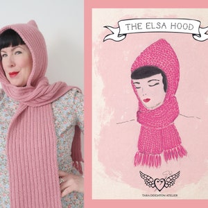 The Elsa Hood ~ Knitting Pattern ~ One Size ~ PDF Digital Knitting Pattern