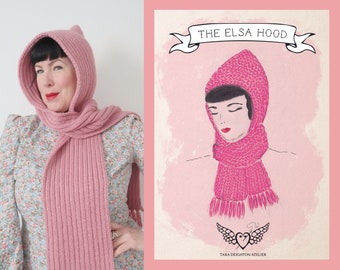 The Elsa Hood ~ Knitting Pattern ~ One Size ~ PDF Digital Knitting Pattern