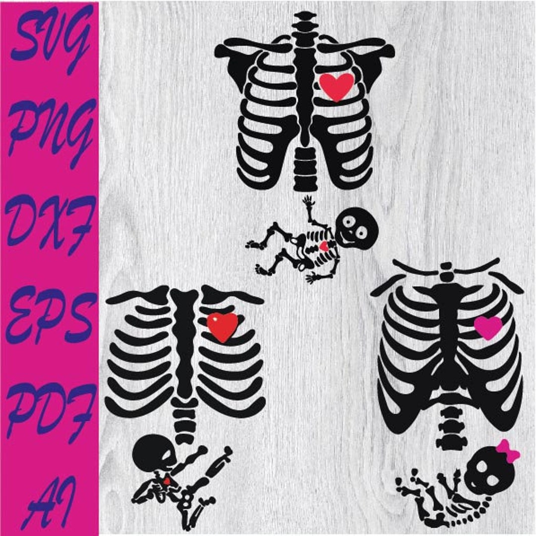 Pregnant Skeleton SVG - Etsy
