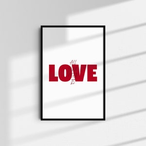 The Beatles All You Need Is Love Wall Art Typography Music Poster Home Decor A5 A4 A3 A2 Lyrics Print Indie Rock Wall Art Digital Download