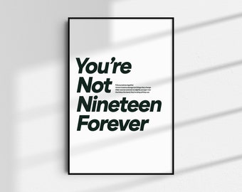 Letra impresa de "Not Nineteen Forever" de The Courteeners (descarga digital)