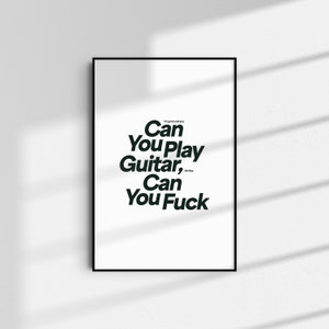 The Courteeners Fallowfield Hillbilly Wall Art Typography Music Poster Home Decor A5 A4 A3 A2 Lyrics Print Indie Rock Digital Download