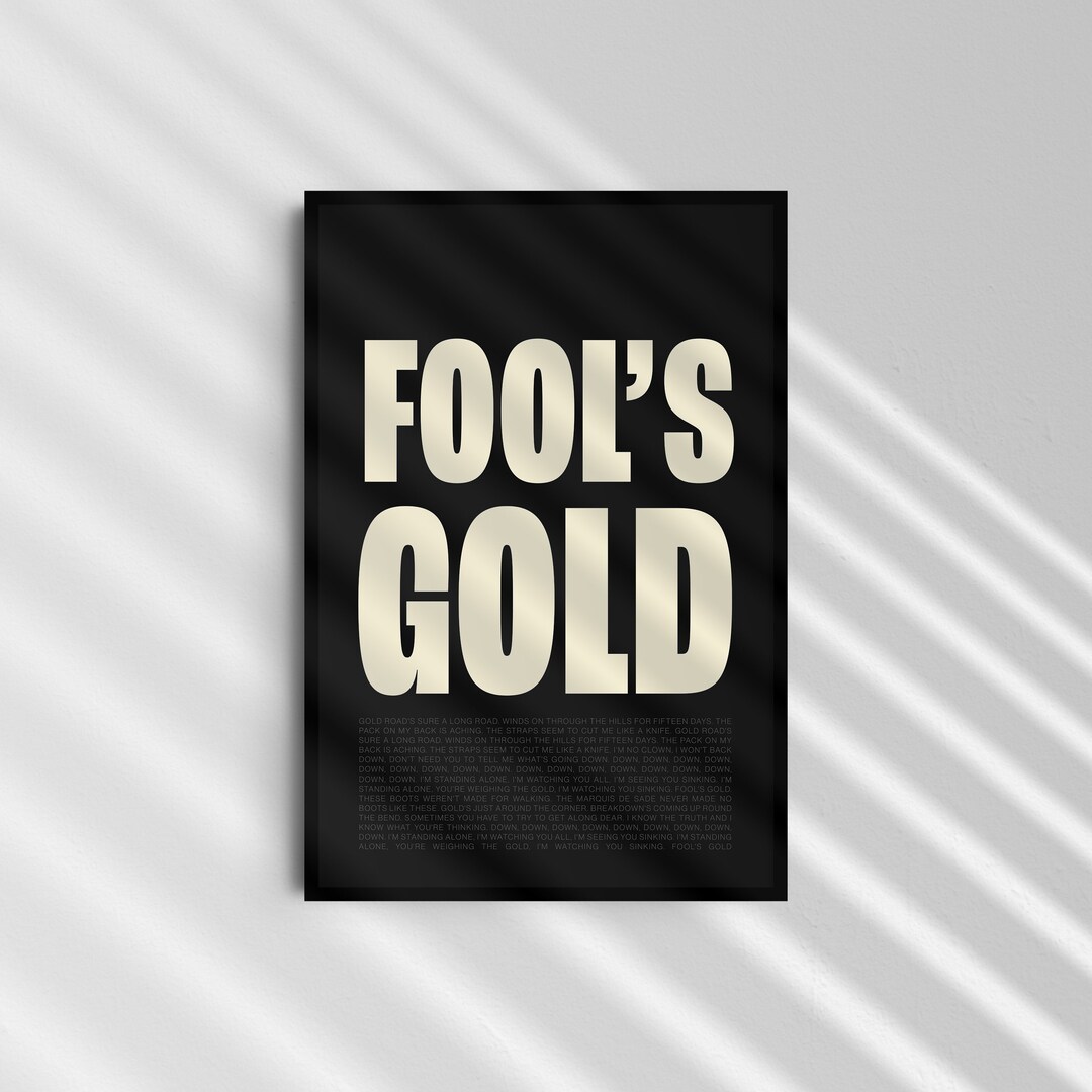 The Stone Roses Fool's Gold Wall Art Typography Music Poster Home Decor ...