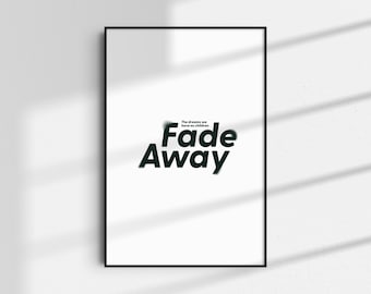 Letra de "Fade Away" de Oasis (Impresión digital), Póster de música indie rock (Descarga digital)