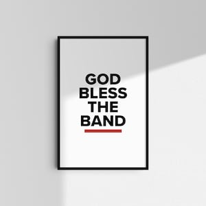 The Courteeners God Bless The Band Wall Art Typography Music Poster Home Decor A5 A4 A3 A2 Lyrics Wall Art Indie Rock Print Digital Download