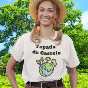 Camiseta unissex de algodão orgânico, moda ética ecológica, camiseta de reflorestamento do planeta, presente perfeito para amantes da terra