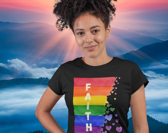 Sustainable Ethical Vegan Short Sleeve Gift for Him Her Men Women Graphic Unisex Organic Cotton T-shirt with Inspirational Faith Designs