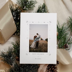 Carte de Noël imprimée, carte de vœux photo, carte de photo de Noël moderne, cartes de Noël élégantes, carte de vœux minimaliste, motif délicat