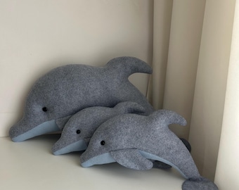 Handmade Felt Dolphin Soft Room Decor Toy Ocean Nursery Theme Felt Dolphin Toy Handmade Dolphin Felt Animals Marine Life Decor Under The Sea