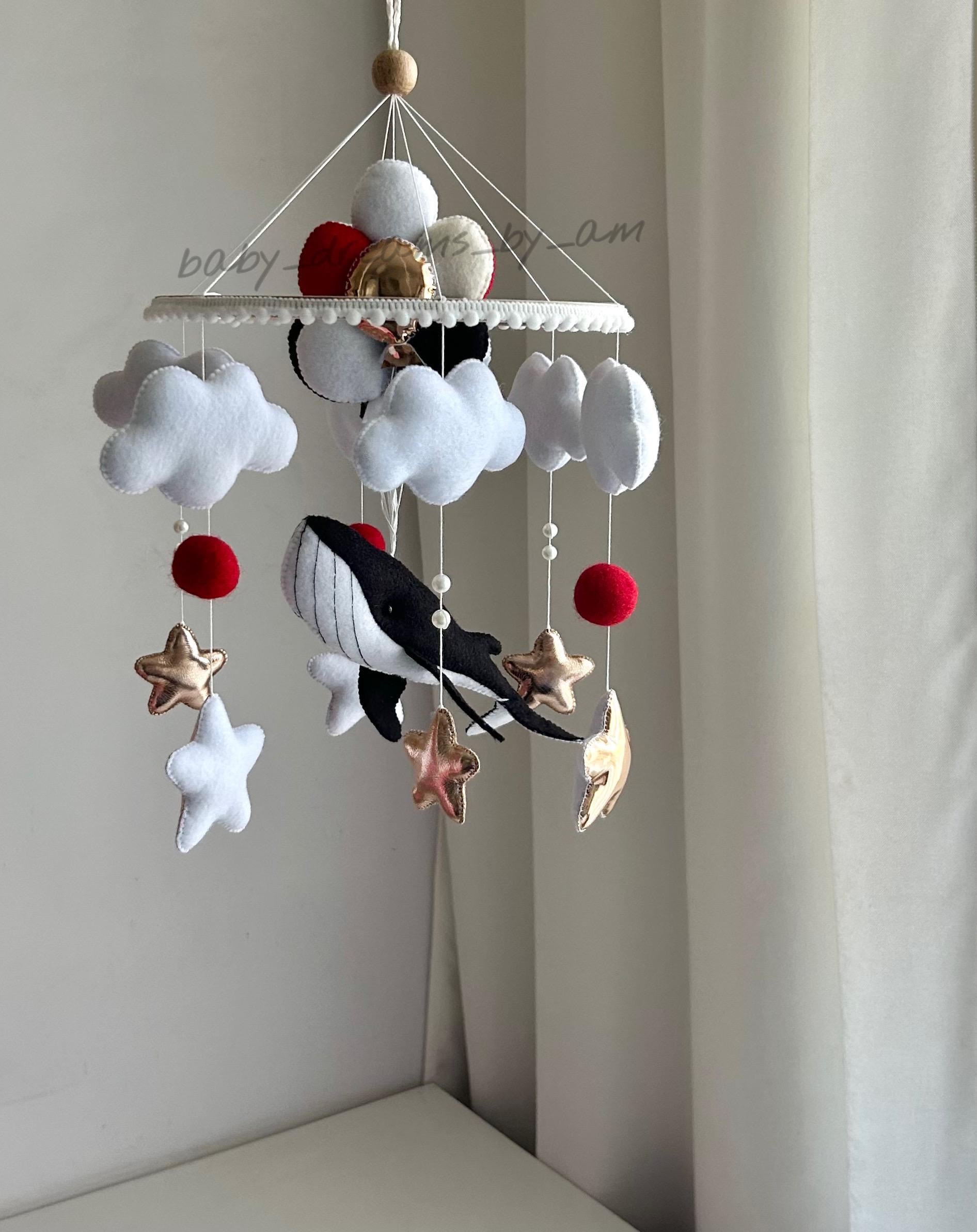 Baby mobile Ocean, Felt Ocean Crib Mobile, ocean decor, Marine mobile, Crib mobile, Whale Baby Mobile, Handmade Baby Shower Gif, Soft decor