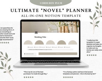 The Ultimate Novel Planner, Notion Template for Writers