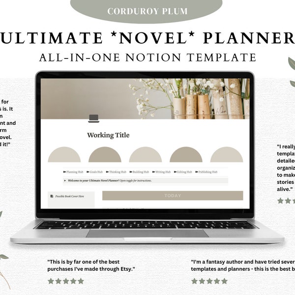 The Ultimate Novel Planner, Notion Template for Writers