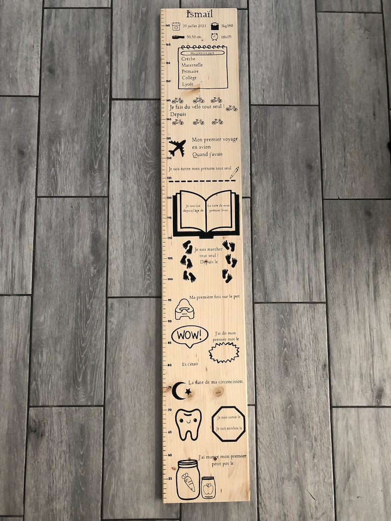 Step Height Chart Personalized Wooden Child Height Chart / Etsy