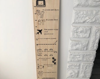 Growth chart, personalized wooden growth chart for children / personalized growth chart / first times / baby life stages