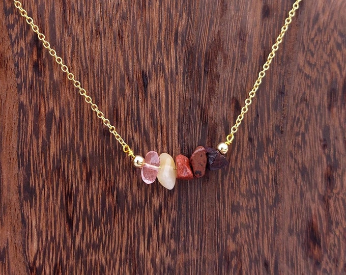 Handmade Scorpio Crystal Chip Necklace: Unique Zodiac Jewelry, Water Sign Energy, Deep Intuition, Emotional Balance, Astrology Gift