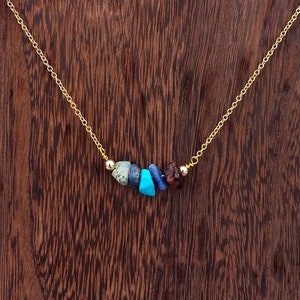 Handmade Sagittarius Crystal Chip Necklace: Unique Gemstone Chip Jewelry, Handmade Zodiac Pendant, Adventure and Positive Energy Gift