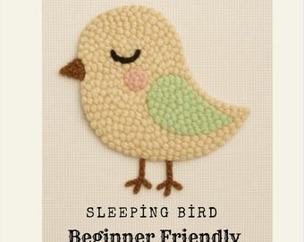 punch needle template ,digital download diy,bird embroidery