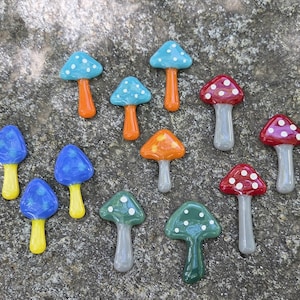 Mushroom Magnet, Fused Glass Fridge Magnets, Handmade Gift, Toadstool Magnet