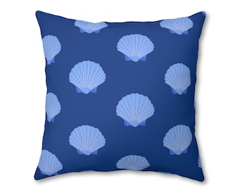 Seashell Pillow Cover: Nautical Beach House Decor