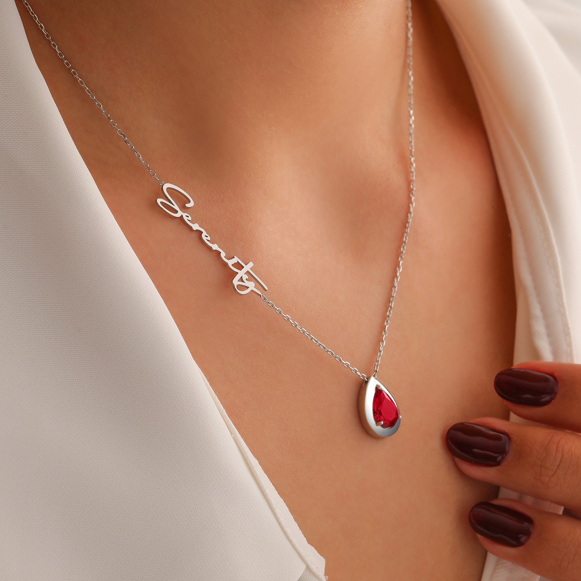 Handmade Alexandrite Birthstone Necklace, Personalized June
