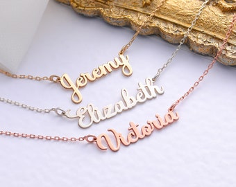Handmade Best Gift for Her, Personalized Name Necklace, Custom Gold Name Necklace, Unique Monogram Necklace, Minimalist Gift for Wife