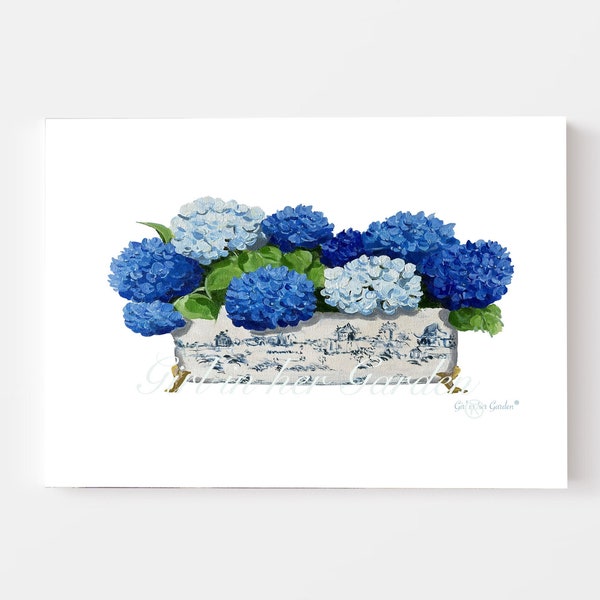 Blue Hydrangea Print | Hydrangea Art | Hydrangea Painting | Fine Art Print | Prints Kitchen Wall Art | Instant Download | Printable Wall Art