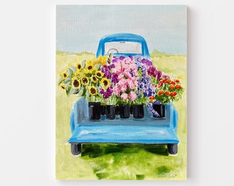 Floral LKW Druck Wand Kunst Sonnenblume Kunstdrucke, Sonnenblumen, Bauernhaus Wandkunst, Bauernhaus Blumendrucke, Digital Download Kunstdruck