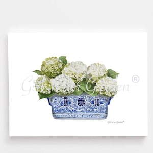 Hydrangea Printable Wall Art Hydrangea Wall Art Print Hydrangea Art Chinoiserie Hydrangea Painting Fine Art Print Digital Art Ginger Jar Art